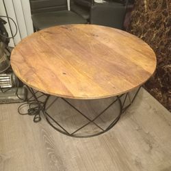 Round Wood Coffee Table 