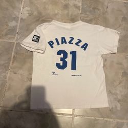 VTG 1995 Los Angeles Dodgers Mike Piazza Starter T-Shirt SZ M 5-6 YRS Kids