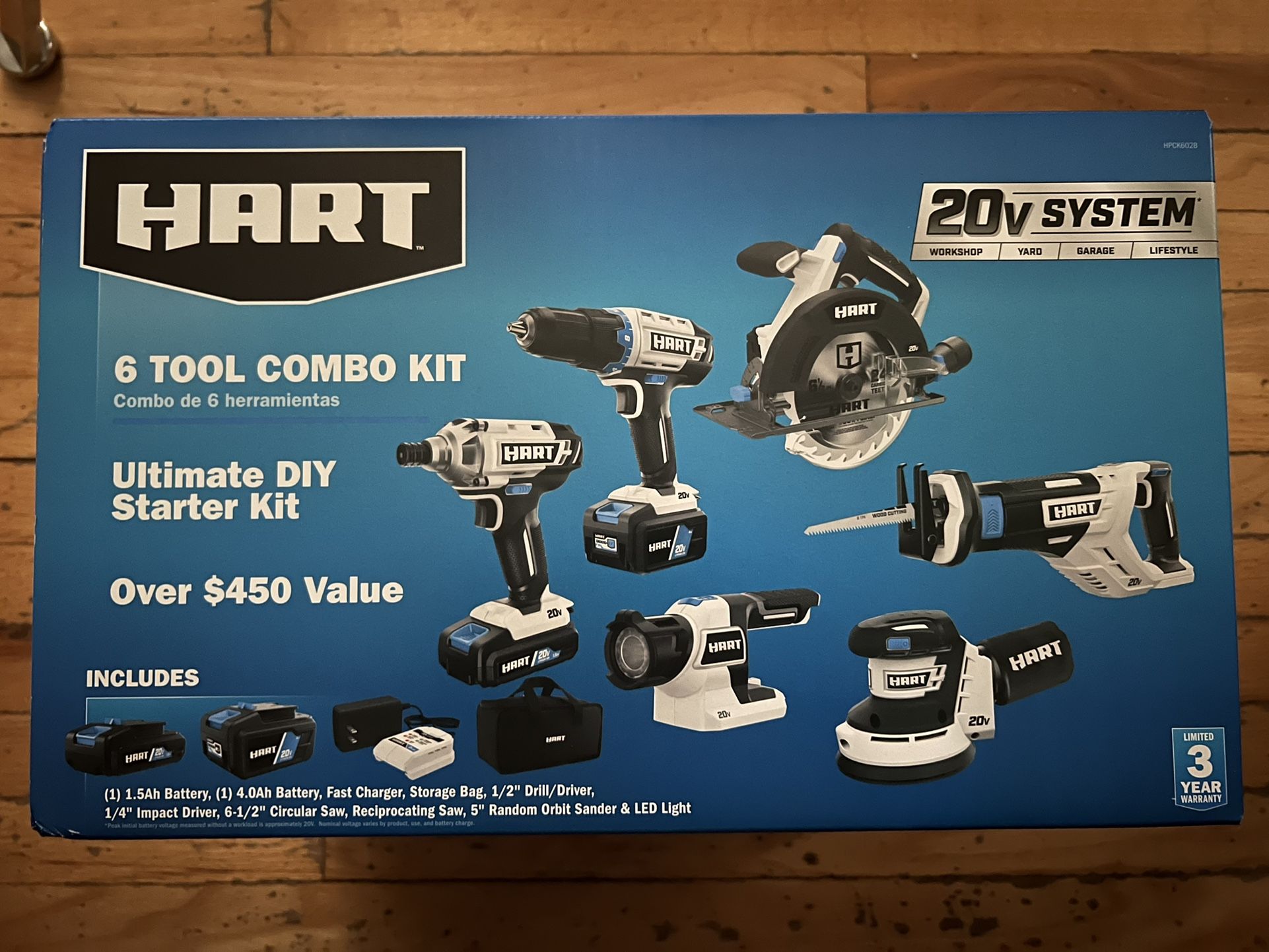Hart 20-Volt 6 Tool Kit New/Sealed