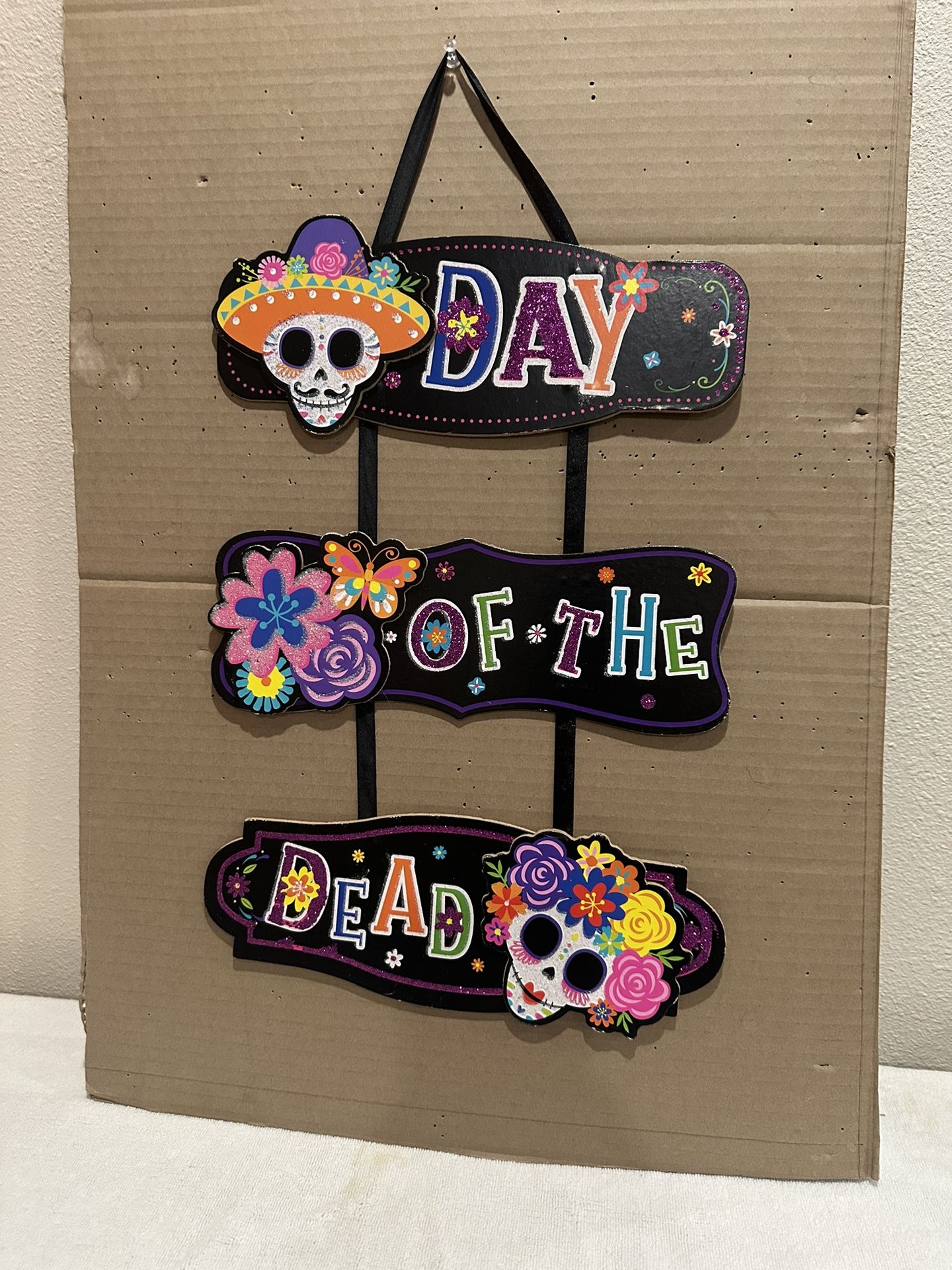 Día De Los Muertos Hanging Wood Sign 16” H