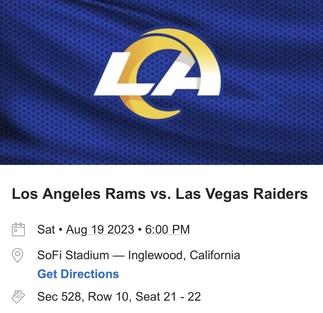 rams and raiders game tickets