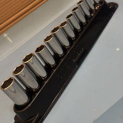 Snap-on Tools 12 pc 3/8" Drive 6-Point Metric Flank Drive® Deep Socket Set (8-19 mm)