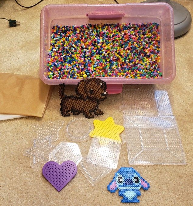 HUGE lot of PERLER Beads and Peg Boards!