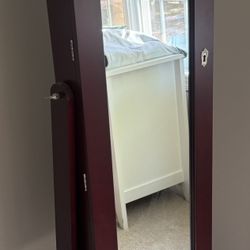 Standing Mirror Jewelry Cabinet INCLUDING ALL JEWELRY PICTURED