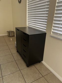 Black Rolling Storage Drawer Cabinet