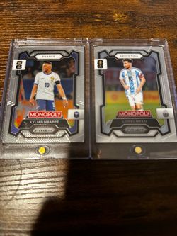 Panini Prizm Monopoly Mbappe & Messi FIFA Cards