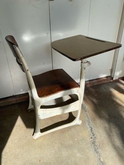 Old school desk (wood/metal)