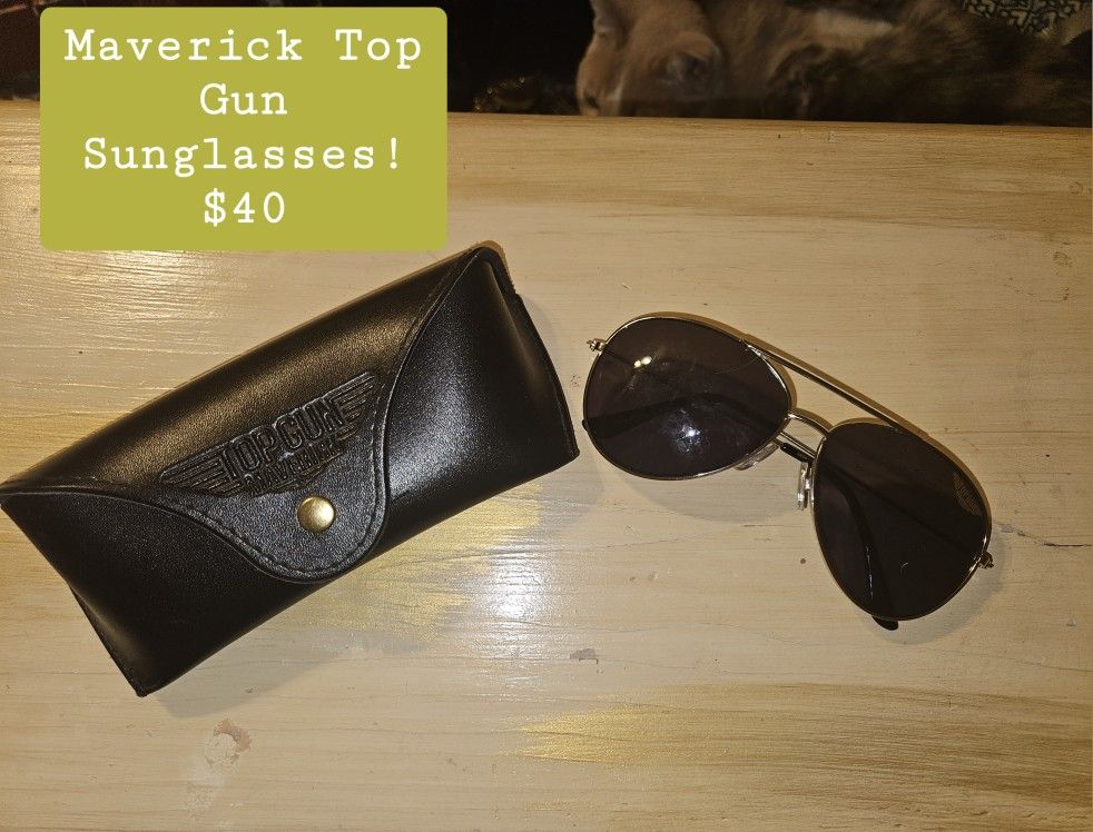 Maverick Top Gun Sunglasses & Case!