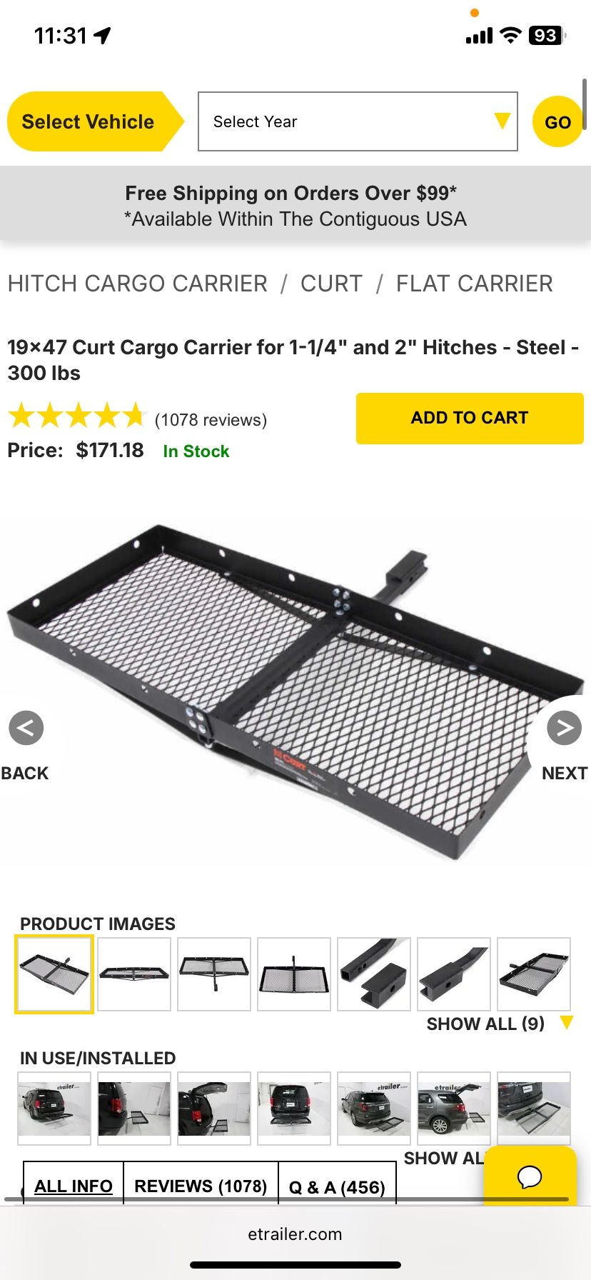 Cargo Carrier Hitch Mount