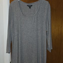 Ladies Size XL Gray 3/4 Sleeve Top 