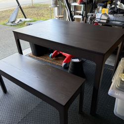 Extendable table, dark brown