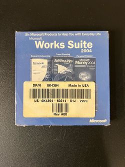 Microsoft: Works Suite 2004 (CD-ROM) With Product Key New Sealed