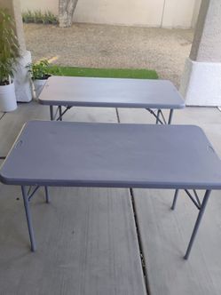 COSCO Folding Tables 4ft Portable Utility Tables – Heavy Duty Indoor/Outdoor – Set of 2