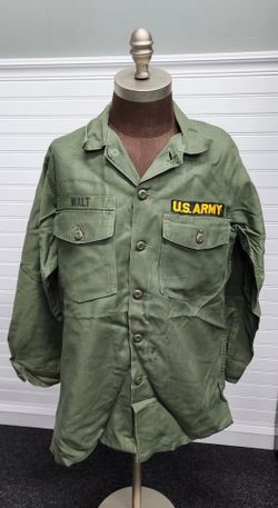1966 Vietnam Era US Army OG-107 Utility Shirt - 171st Infantry Brigade, Named WALT