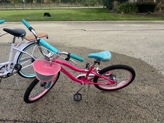 Girls Kids Bike Pink Teal with Basket