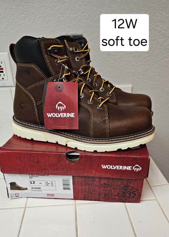 Wolverine Soft Toe Work Boots Size 12