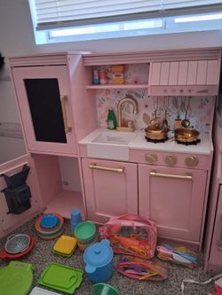 Pretend play kitchen with hundreds of accessories