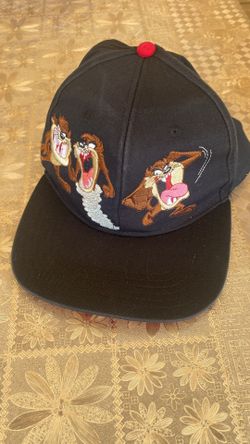 Looney Tunes Tazmania Devil Taz Black Hat Snapback Adjustable Cap One Size