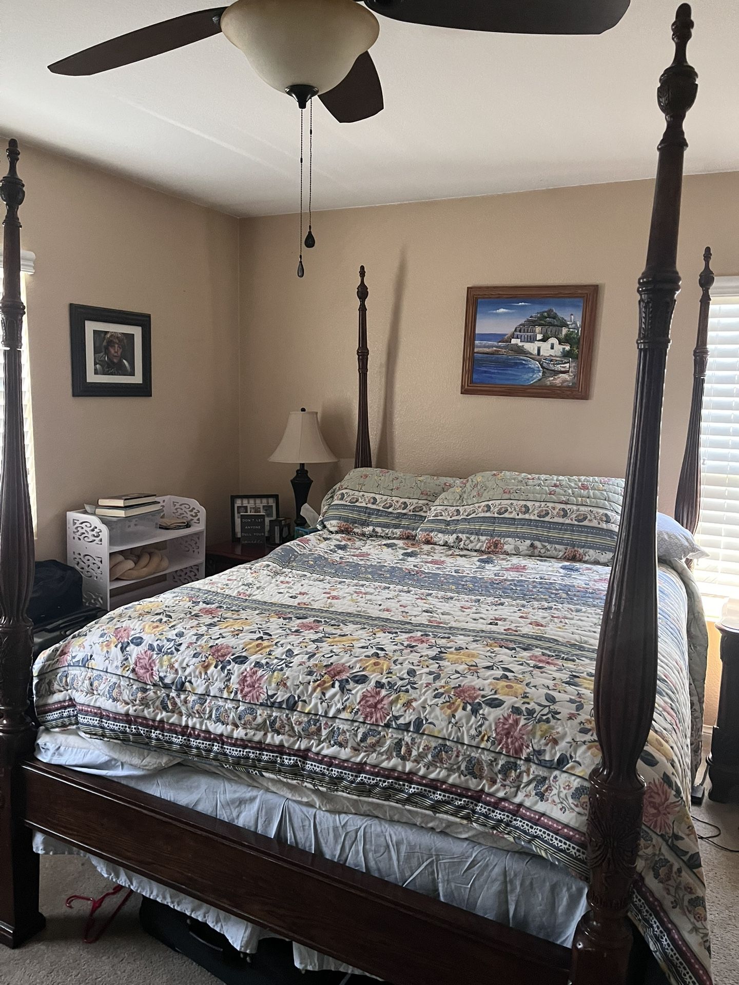Antique Wooden Bed Frame (FRAME ONLY)