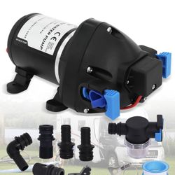 Upgraded RD RV Water Pump, 3.0 GPM 50-PSI 12V DC Triplex Diaphragm Self-Priming Water Pump with Strainer and Pressure Switch for RVs Boat Yacht