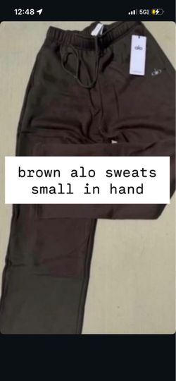 $50 alo uncuff brown small sweats
