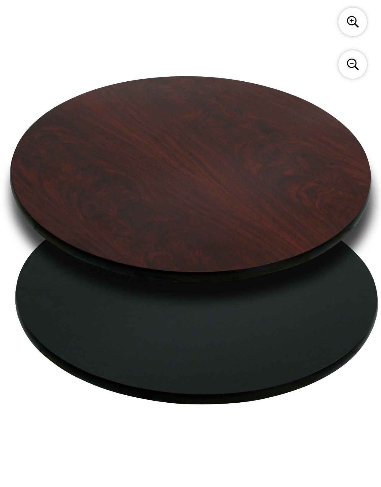 Flash Furniture Glenbrook 42'' Round Table Top with Black or Mahogany Reversible Laminate Top