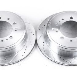 NEW Rear Drilled & Slotted Performance Rotors (Pair) - 07-21 Toyota Tundra & Sequoia - #JBR1355