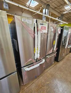 GE 33 inch wide refrigerator stainless steel counter depth