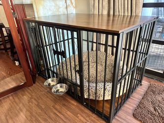 Heavy Duty Dog Crate Furniture with Wood Top