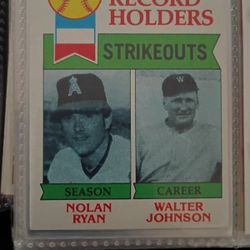 Nolan Ryan And Walter Johnson 1979 Record Holder Strike Outs