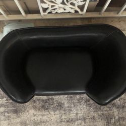 Black Leather Dog Lounger