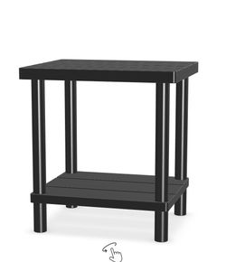 Mesa Auxiliar de Bambú para Exterior, Negra ($35)