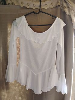 A Sexy Woman's  Sheer White Long Sleeve Top w/ Panties