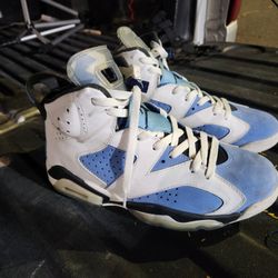 Nike Air Jordan 6 Retro SIZE 9.5 UNC White Sneakers