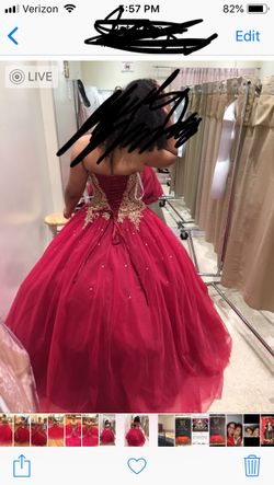 Red and gold gown