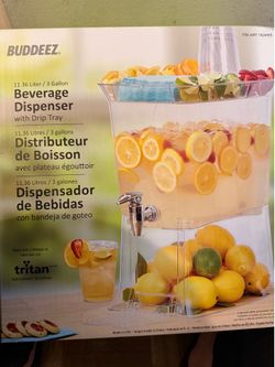 Buddeez 3 Gallon Beverage Dispenser with Drip Tray