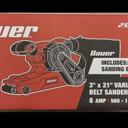 Bauer Belt Variable Speed Sander 8 Amp 3 in. x 21 in. With Dust Bag
