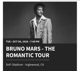 🎤 Bruno Mars Ticket – Premium Club Seat 🎟️