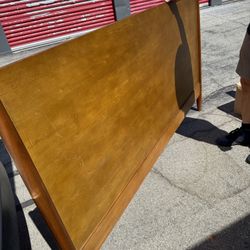West Elm Mid-Century Slated Wooden Bed Frame king size 