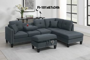 $390 sectional with ottoman