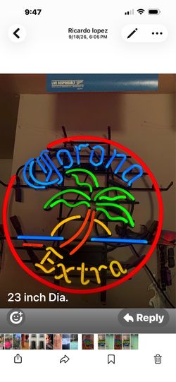 Neón corona bar light