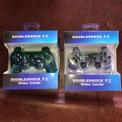 Ps3 Controller Lot Of 2 Transparent Ghost & Green