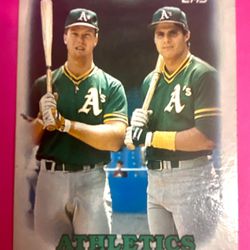 Mark McGwire 1988 Topps “Athletics Leaders” with Jose Canseco Card