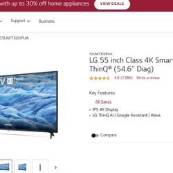 New 55 In LG HDMI Tv 2019 Model