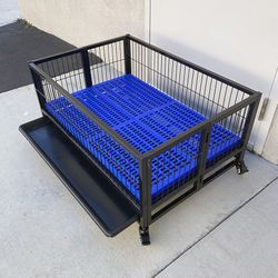 (New) $100 Dog Whelping Pen 41” Cage Kennel with Plastic Tray & Floor Grid 41x29x15” 