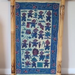 Vintage Beautiful Cloth Bamboo Wall Art