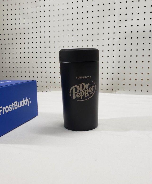Dr Pepper Frost Buddy Promotional Metal Insulated Tumbler Cup 12 to 16 oz