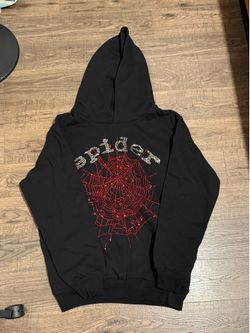 Sp5der OG Rhinestone Logo Hoodie L