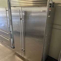 Sub Zero 48” Stainless Steel Built In Refrigerator Side By Side 