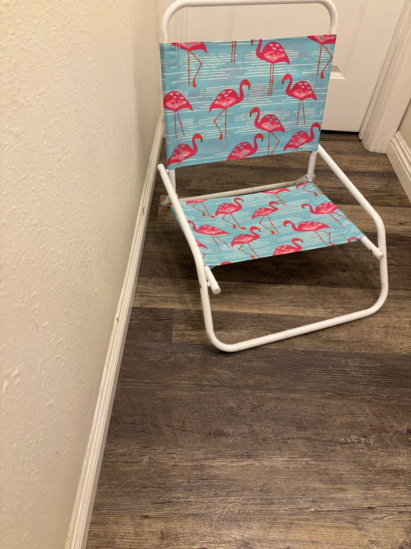 Folding Beach Chair Flamingo Print